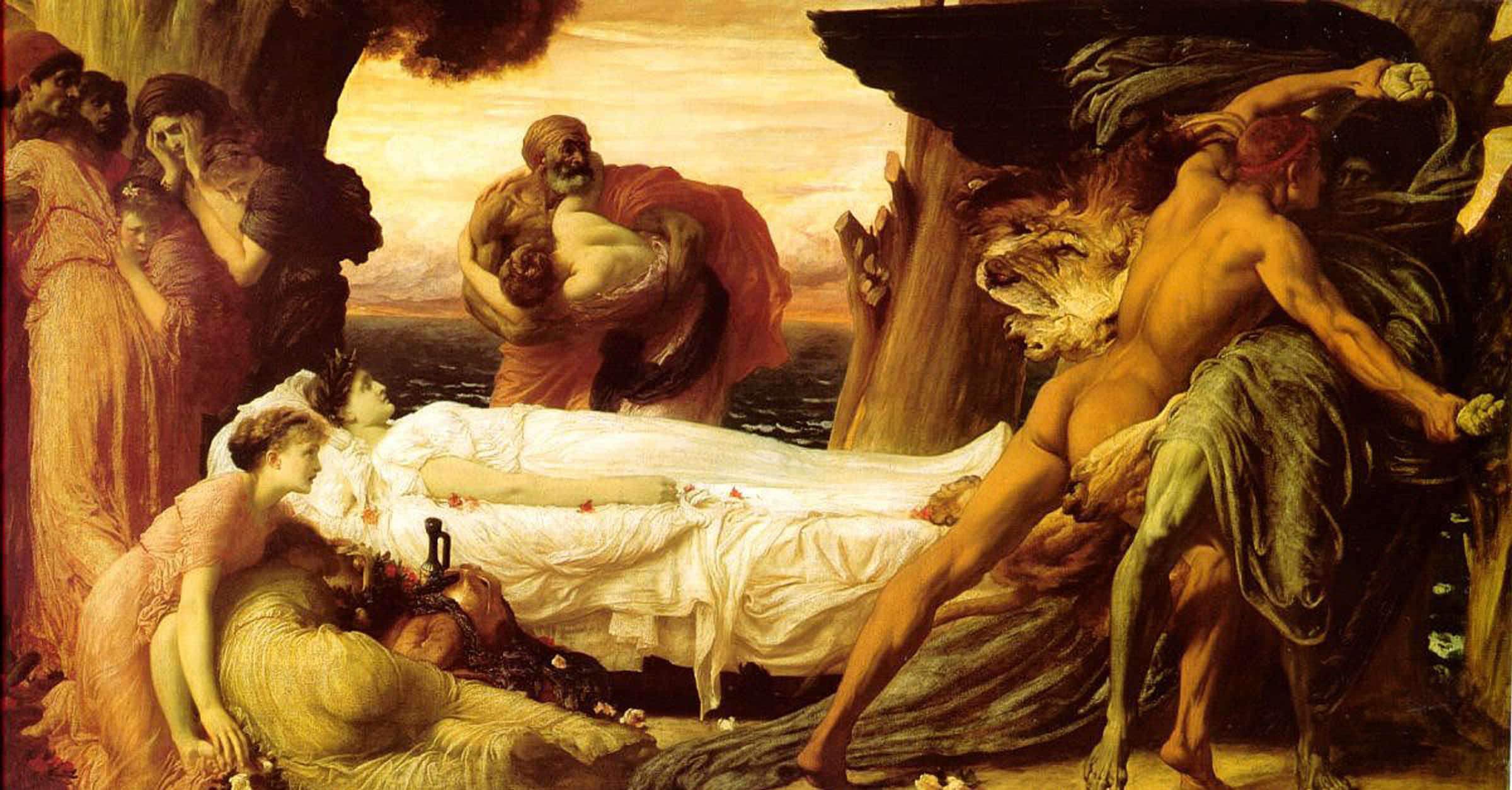 Hércules lutando contra a morte pelo corpo de Alceste - Frederic Leighton